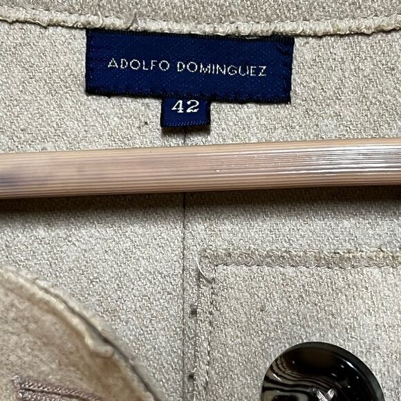 New Adolfo Dominguez Luxury Wool Camel Trench Coat 42 Sz 10 US - Picture 3 of 9